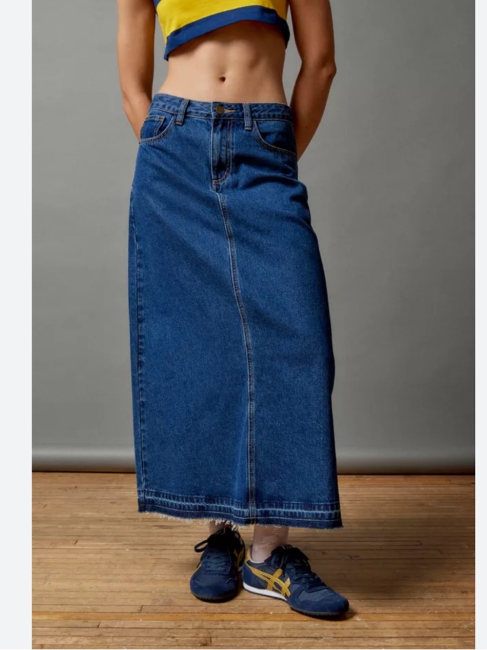 NWT BDG Urban Outfitters Theo A-Line Denim Midi Skirt Medium
